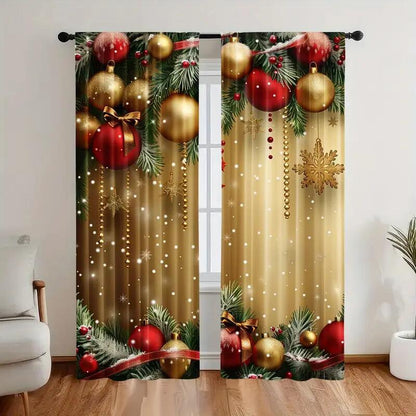 🎅Christmas Sale🎄50K+ SOLD! 🎁✨Christmas Window Curtains 2-Piece Set for Home Decor