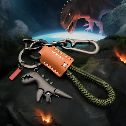 🎅Christmas Sale🎄50K+ SOLD! 🎁✨Aluminum Alloy Dinosaur Charm Paired with a Hand-woven Bracelet