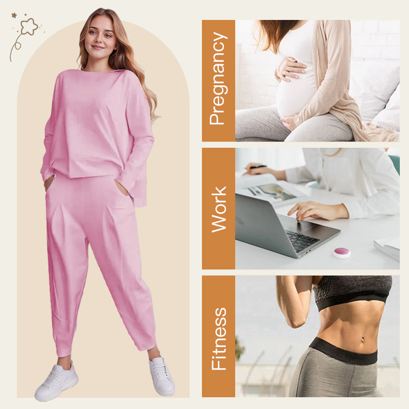 🎉HOT SALE💖Round-Neck Long-Sleeved Top ＆ Pants 2-Piece Set