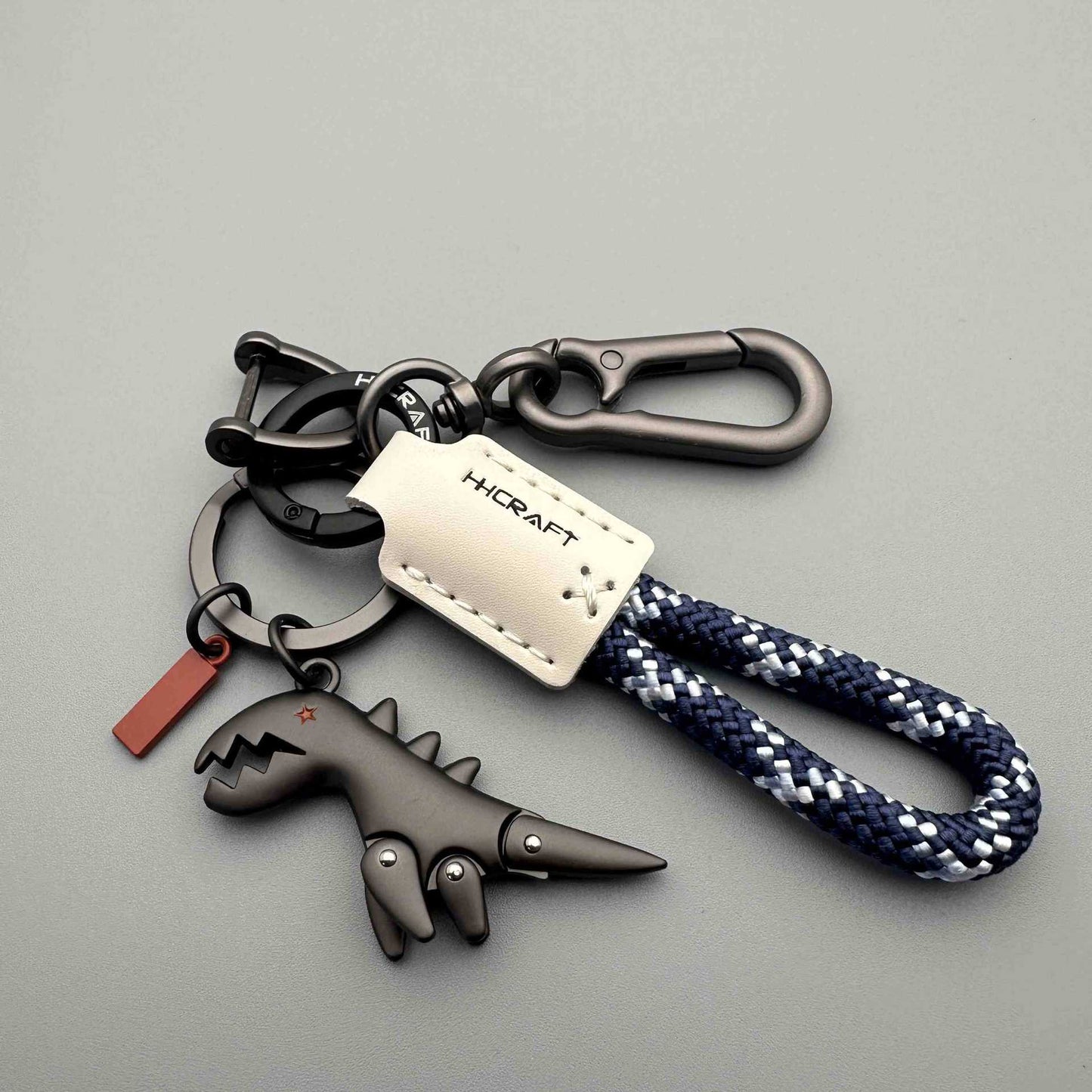 🎅Christmas Sale🎄50K+ SOLD! 🎁✨Aluminum Alloy Dinosaur Charm Paired with a Hand-woven Bracelet