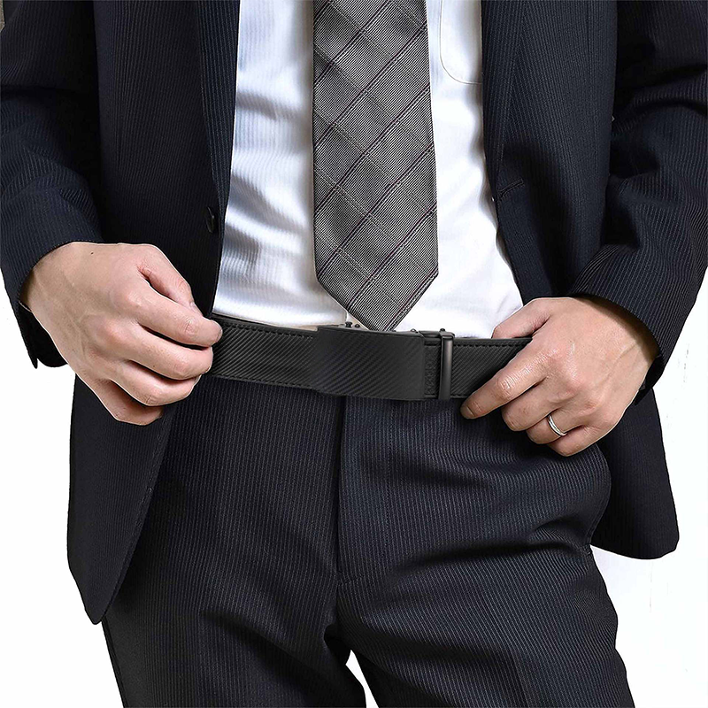 Leather Ratchet Belt With Adjustable Buckle