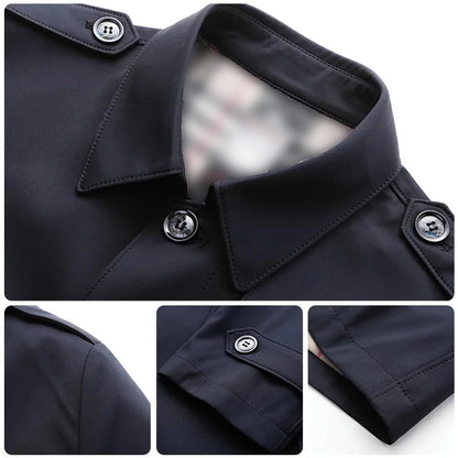 ⏳Limited-time 50% off⏰Mid-length Business Style Trench Coat🧥