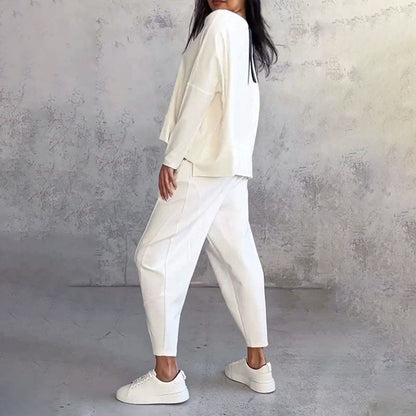 🎉HOT SALE💖Round-Neck Long-Sleeved Top ＆ Pants 2-Piece Set